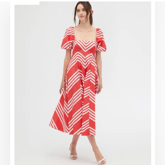 HILL HOUSE Matilda Dress, Red Stripe, XL - Picture 2 of 7